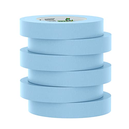 Frogtape 250 Light Blue Moderate Temperature Performance Grade Masking Tape, Medium-High Adhesion, 24Mm X 55M, 6 Rolls Per Pack (105327) #TOP1