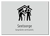 Seelsorge - Gespräche vertraulich. – Aufkleber A4: 297x210mm – Mit Grafik und Text