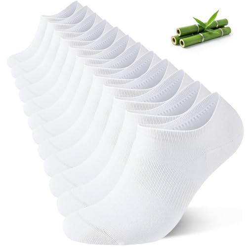 Niorasen Lot de 6 Paires Chaussettes Invisibles Homme et Femme en Bambou, Socquettes Basses Unisexe Respirantes avec Silicone Antidérapant, pour Mocassins et...