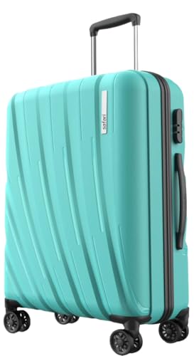 Image of Safari Cairo 8 Wheels, 5 Years Warranty (Cabin & Check-in) Hard Case Polyproplyene Trolley Spinner Luggage Set of 3, 55Cm, 66Cm & 75Cm, Small, Medium, Large (Cyan)