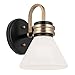 Kichler Farum 9.5 Inch 1 Light Wall Sconce with Opal Glass in Black with Champagne Bronze