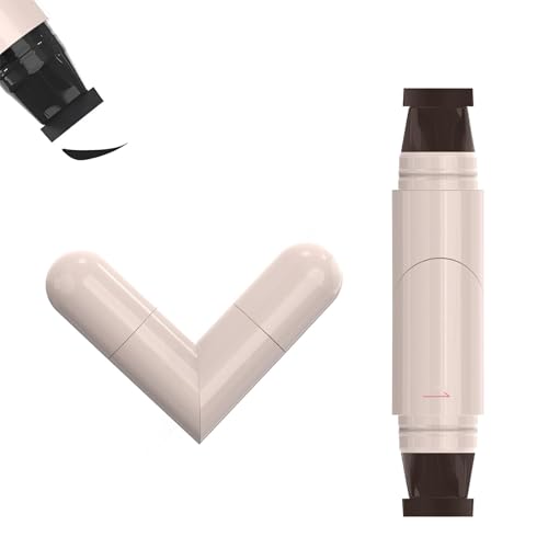 Zena Makeup Eyeliner Eyeliner Stamp for Winged Eyes Double Head Waterproof Liquid Eyeliner Stamp Pen Long Lasting Smudge Proof Easy Eye Makeup Tool for Beginners (Brown)