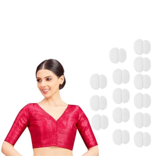 Image of Studio Shringaar Women Readymade Raw Silk V Neck Saree Half Sleeve Blouse