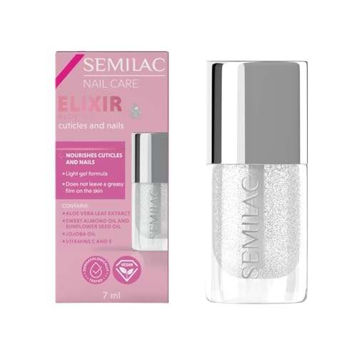 Semilac Gel Elixir para uñas y cutículas, con aloe, nutritivo e hidratante, vegano, 7 ml