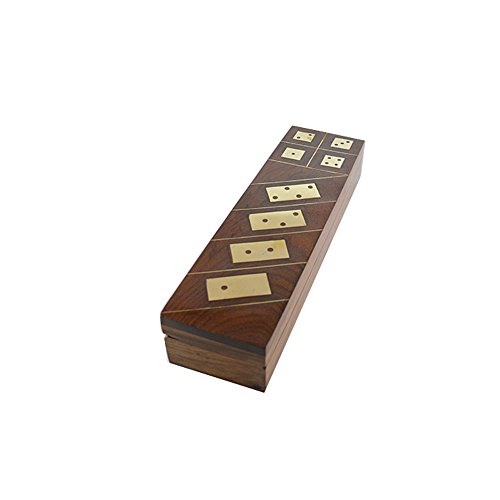 Jeu de domino en bois durable boîte de dés anti-perte