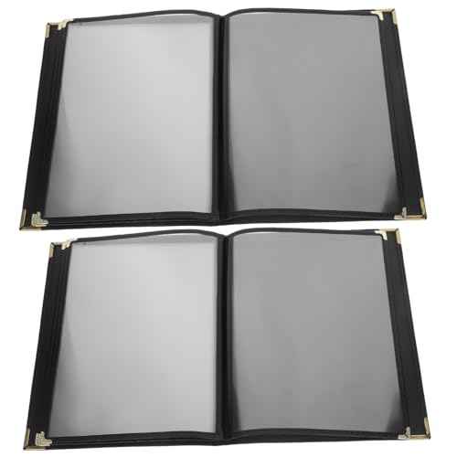 OSOLADY Transparent Faux Leather Menu Folder with Pages Menu Holder for Restaurants Bars Cafes Pu and Material for Enhanced Visibility and Sophistication