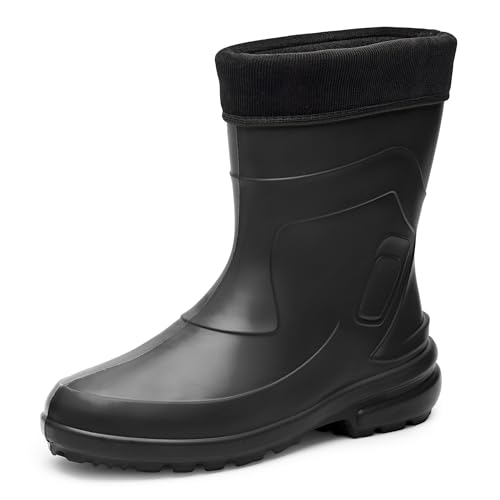 Ladeheid Thermo Eva Gummistiefel Damen gefüttert wasserdichte und federleichte Regenstiefel Damen LA-800-2017 (Schwarz/Schwarz, 38 EU)
