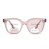 ZESAKER Bifocal Reading Glasses for Women and Men, Oversized Progressive Readers Spring Hinges, Multifocal Clear Top Computer Readers Blue light Blocking Anti Glare Bifocal Readers (Light Brown, 2.5)