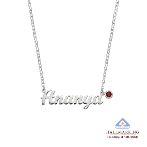 Image of TRUESILVER ACPL Personalized 925 Sterling Silver Name Necklace for Women & Girls | Customized Name Pendant Necklace | Custom Jewelry Gift for Birthday Anniversary Wedding