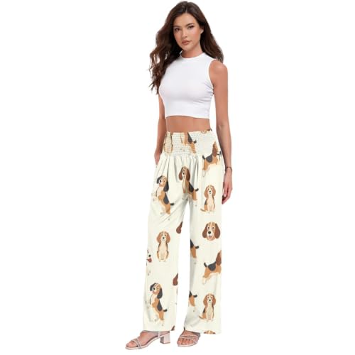Pantalon de yoga léger femme ample imprimé Beagle puppy