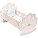 ROBOTIME Baby Doll Crib, Baby Doll Bed, Doll Rocking Cradle Baby Doll Accessories Furniture with Bedding for 18 inch Dolls (Seashell)