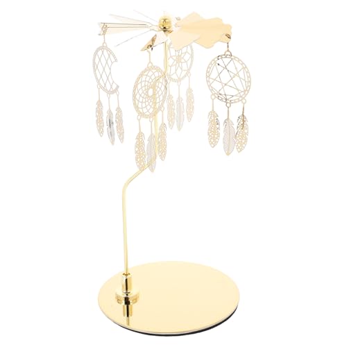 TOPPERFUN Bougeoir Rotatif en Métal avec Motif Attrape-Rêves Chandelier Aromathérapie pour Décoration De Maison Bureau Et Événements Festifs