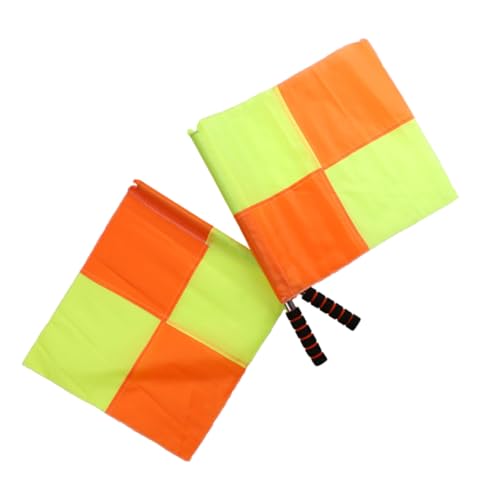 Kisangel Match Referee Flags Set 2pcs Soccer Flags Waving for Sports and Racing Events