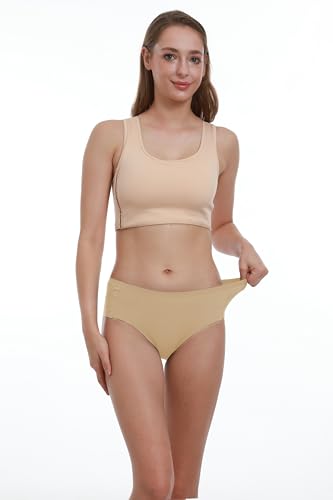 Image of WANDER Womens Seamless Hipster Underwear 3-Pack Invisible No Show Brief | Laser-cut, No Panty Line, Cotton Crotch, Breathable, Stretch, Tag-free, Cool for Summer, Dress Leggings