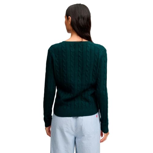 Pull col V maille torsadée mélange de laine femme Superdry - vue 3