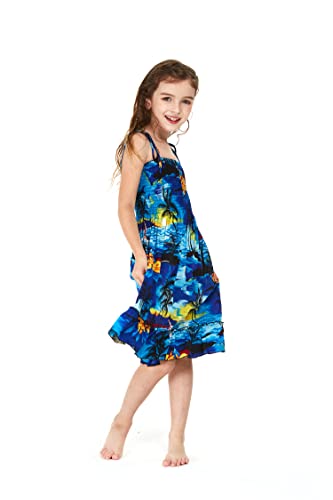 Image of Hawaii Hangover Family Matching Hawaiian Clothes, Sunset Blue | Family matching Hawaiian outfits, Sunset Blue, lightweight rayon, machine washable, tropical print, luaus, cruises