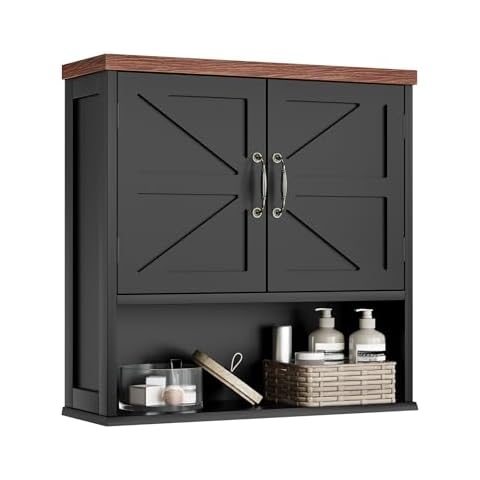 Smuxee Black Farmhouse Bathroom Cabinet Cover