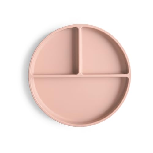 Image of mushie Silicone Suction Plate | BPA-Free Non-Slip Design (Blush)