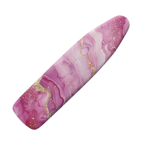 Vanideaoty Pink Marble Ironing Board Cover Heat Reflective Anti-dust, Soft Fabric Cover Scorch Resistant Home Iron Decorations