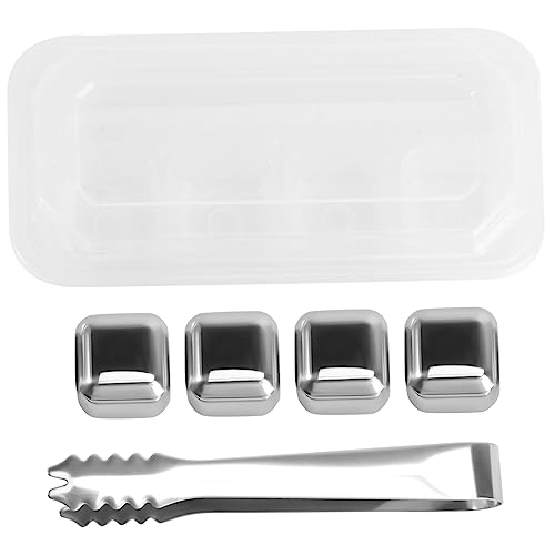 iplusmile Pietra Ghiaccio Per Whisky Cubetti Congelati in Metallo Blocchi Per Bevande Per Whisky Raffredda Liquori Sciogliere Per Bourbon e Vodka Design Liscio Per Facile Estrazione