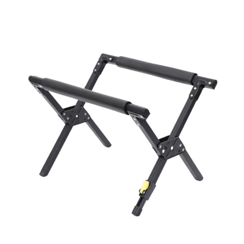 YAKINO 屋外キャンプ用アイスバケツラック アルミ合金製 調節可能な断熱ボックスラック 便利な折りたたみ式キャンプ用収納ラック バケツラック (持ち上げ可能,ブラック)