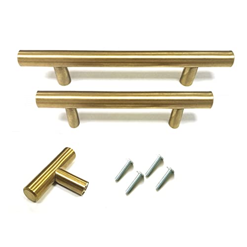 SYDARSYN 6 Pack Kitchen Cupboard Handles 50mm - Stainless Steel Cabinet Handles Gold Drawer Knobs Furniture Door T Bar Pull Handles - Image 4