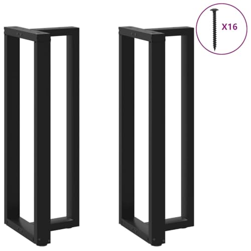 Vidaxl Gambe Per Tavolo Da Bar A Forma Di T 2 Pz Nere 40X35X(110-111) Cm In Acciaio - 5