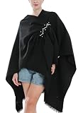Utilisation multiple : le poncho plus long et plus épais peut être utilisé comme poncho, écharpe et couverture, vous pouvez porter ce poncho pour aller au travail, à l'église, en voyage, pour dormir, pour les fêtes et les défilés de mode, etc.