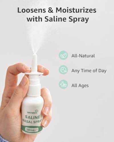 Image of GROWNSY 2-in-1 Nasal Aspirator with Saline Spray, Electric Nose Sucker
