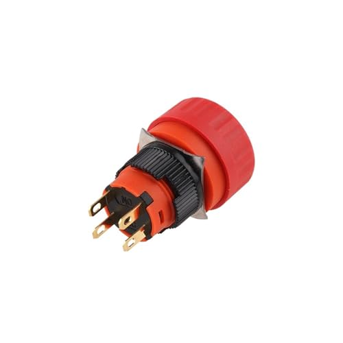 Bouton d'arrêt d'urgence 16mm interrupteur champignon plastique rouge - 2
