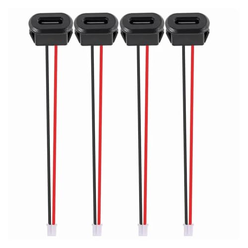 Conector USB C hembra carga rápida 3A jack socket port con hebilla de tarjeta negro 4u 2