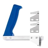 Giesser Profi Rippenlöser - Grifffarbe blau - Rippenzieher mit 1.6 cm Edelstahlklinge & 2 Ersatzklingen - zum Abziehen des Fleisches vom Knochen