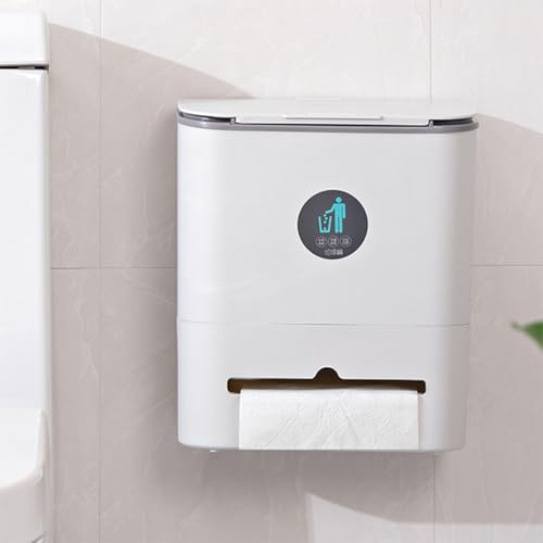 Caneca de basura de pared con tapa deslizante, 3.5l, plástica miniatura 7