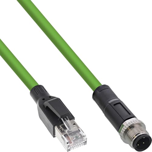 InLine Industrie Netzwerkkabel, M12 4-pin D-kodiert Stecker zu RJ45 Stecker, Ethernet Cat. 5e M12 4-polig, PUR, 2m, 40402 InLine Industrie Netzwerkkabel, M12 4-pin D-kodiert Stecker zu RJ45 Stecker, Ethernet Cat. 5e M12 4-polig, PUR, 2m, 40402
