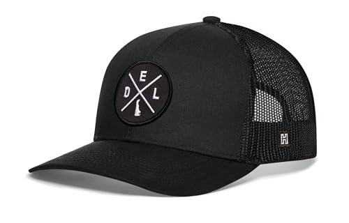 Image of HAKA State City Trucker Hat for Men & Women, Adjustable Baseball Hat, Mesh Snapback, Sturdy Outdoor Black Golf Hat