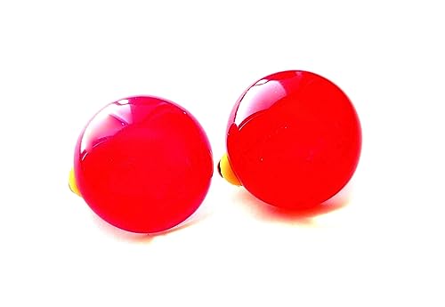 Clip-on Earrings Gumdrop Jelly Round Earrings Assorted Colors 1 inch2