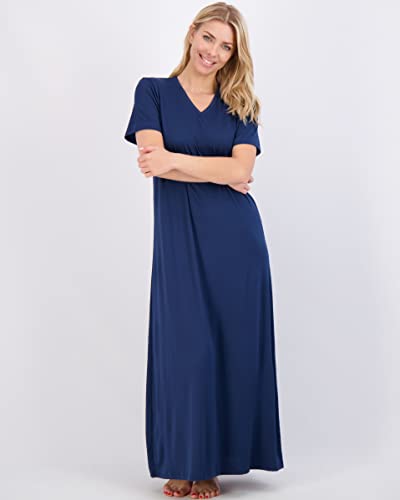 Real Essentials 3 Pack: Women's Soft Maxi Long Nightshirt Short Sleeve Soft Nightgown Sleep Dress (Available in Plus Size)2