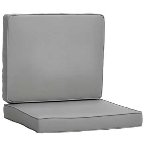 Outsunny Coussins pour Chaise Fauteuil de Jardin Coussins d'assise de Dossier déhoussables Grand Confort Coussins matelassé rembourré Mousse Tissu Polyester...