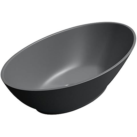 Mai & Mai® Aufsatzwaschbecken Col807 Waschschale Waschtisch Waschbecken Gussmarmor in matt Anthrazit Oval Rund Waschplatz Cover