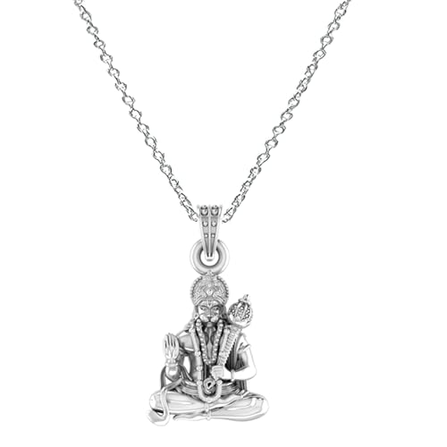 Pendentif chaîne God Hanuman en argent, médaillon Bajrang Bali pour la bonne santé et la richesse