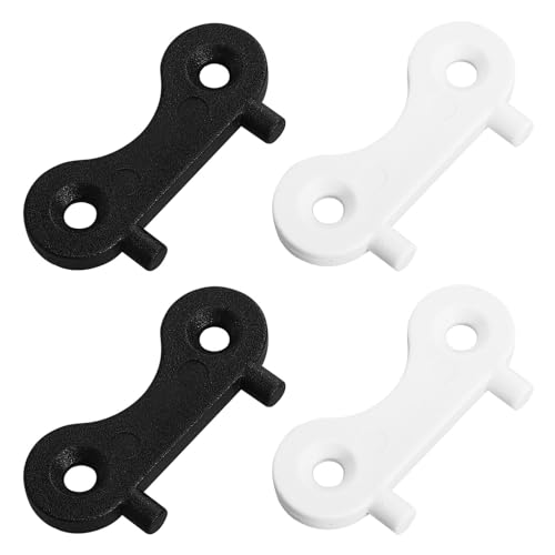 KHBUAB Boat Gas Cap Key and Water Tank Deck Wrench Set, Nylon 4pcs Kit (2 Black, 2 White) for Yacht Fuel and Waste Tank Access, Universal Plastic Gas Key for Boating Maintenance
