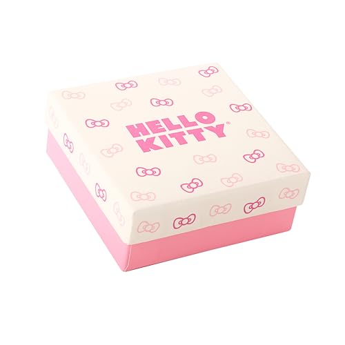 Image of Hello Kitty Womens Hoop Earrings - Sterling Silver and Enamel Hello Kitty