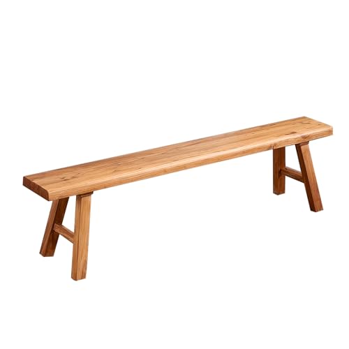 ZPrestiCraftbl Wooden Bench Indoor – Rustic Farmhouse Narrow Entryway Bench with Slim Skinny Design, Natural Solid Wood, Perfect for Dining Room, Bedroom, or End of Bed, 31.5in Length