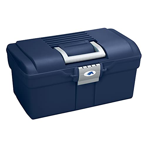 Horse Grooming Box With Removable Tray In Navy Blue