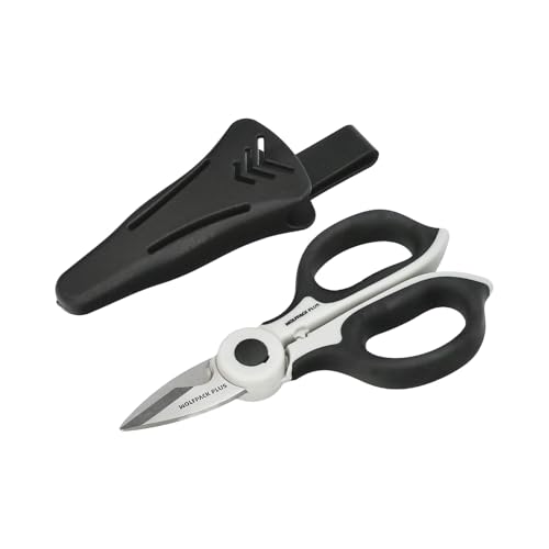 WOLFPACK LINEA PROFESIONAL Tijeras Electricista 155 mm. Mango TPR Plus No tension. Hojas Acero Inoxidable, Ergonomicas, Tijeras Cortar Cable, Pelacables