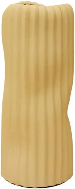 Vase irrégulier jaune déco pour arrangement de fleurs et bureau moderne
