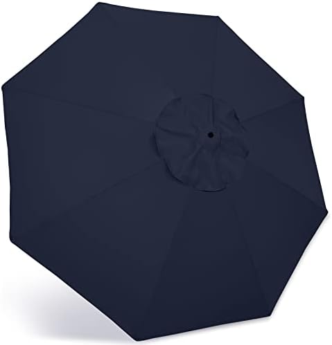 ABCCANOPY 9ft Outdoor Umbrella Replacement Top Suit 8 Ribs (Navy Blue)