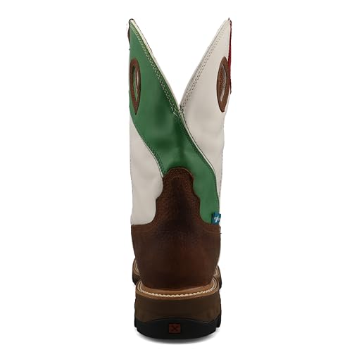 Image of Twisted X Men's 11 inch Western Work Boot, Square Toe with CellStretch, Copper Brown & Multi, 10 EE