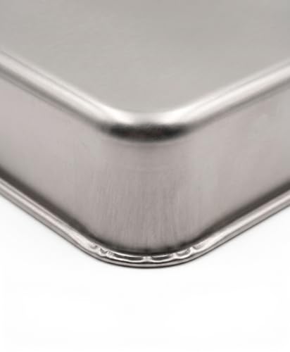 Bandeja de acero inoxidable rectangular grande multiusos apta para alimentos y lavavajillas 5