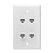 Ethernet Wall Plate, 4 Port Cat 6 RJ45 Keystone Female to Female Wall Plate Compatible with Cat7/6/6e/5/5e Ethernet Devices(2 x Screws Included)